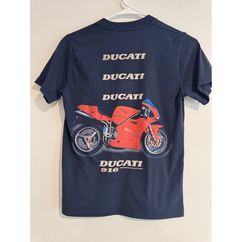 Abercrombie Kids Ducati 916 Graphic T-Shirt Boys 11/12 Navy Blue Motorbike Tee